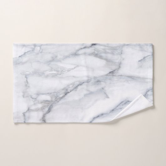 White Marble Carrara Calacatta Texture Bad Handdoek (Handdoek)