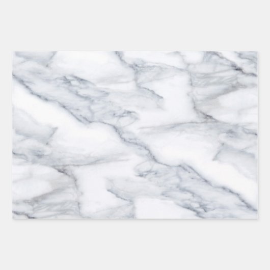 White Marble Carrara Calacatta Texture Inpakpapier Vel (Voorkant 2)