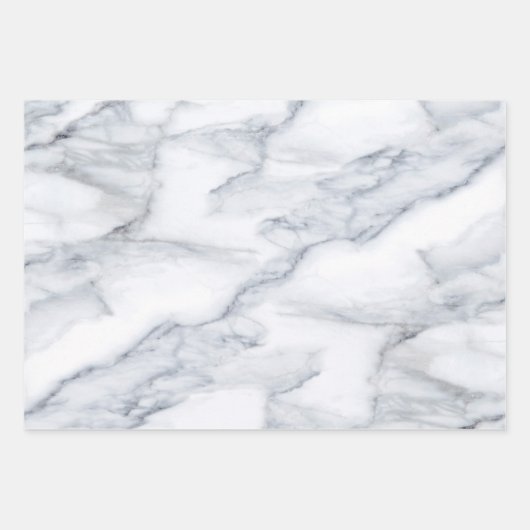 White Marble Carrara Calacatta Texture Inpakpapier Vel (Voorkant)