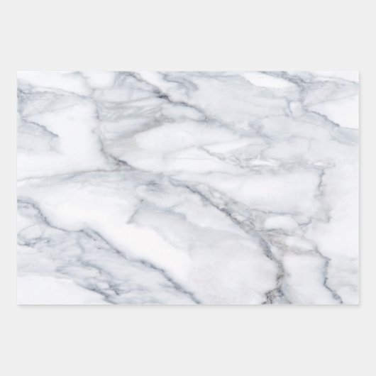 White Marble Carrara Calacatta Texture Inpakpapier Vel (Voorkant 2)