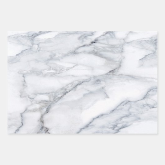 White Marble Carrara Calacatta Texture Inpakpapier Vel (Voorkant)