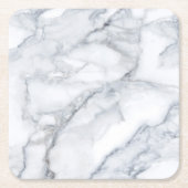 White Marble Carrara Calacatta Texture Kartonnen Onderzetters (Voorkant)