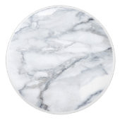 White Marble Carrara Calacatta Texture  Keramische Knop (Voorkant)