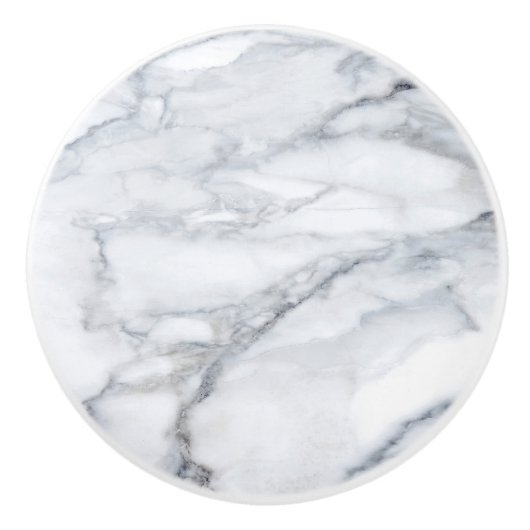White Marble Carrara Calacatta Texture Keramische Knop (Voorkant)
