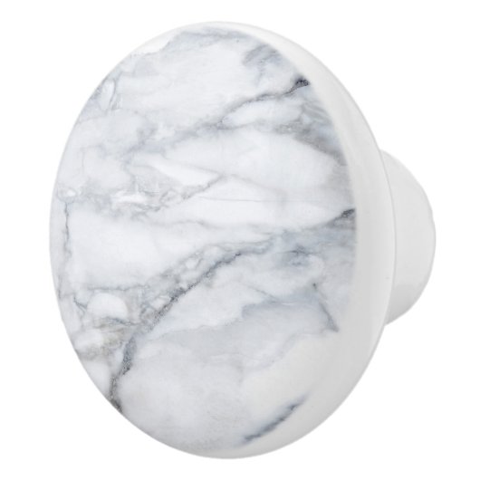 White Marble Carrara Calacatta Texture  Keramische Knop (Rechts)