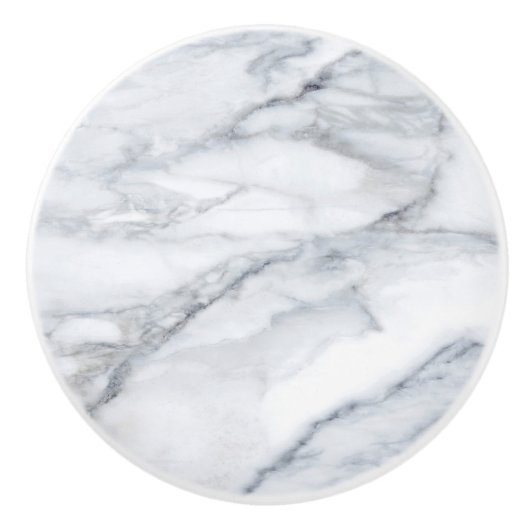 White Marble Carrara Calacatta Texture Keramische Knop (Voorkant)