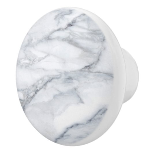 White Marble Carrara Calacatta Texture Keramische Knop (Rechts)