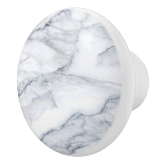 White Marble Carrara Calacatta Texture Keramische Knop (Rechts)