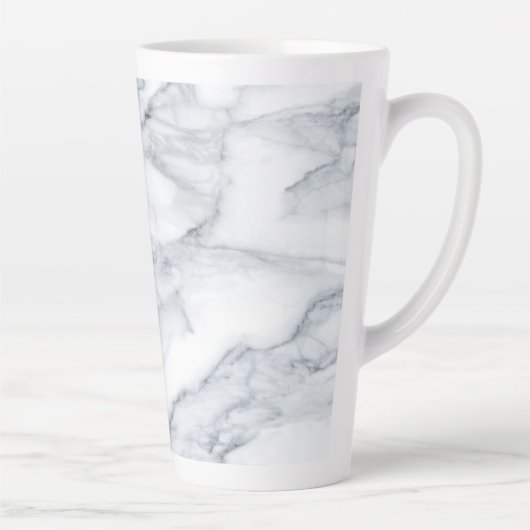 White Marble Carrara Calacatta Texture Latte Mok (Rechts)