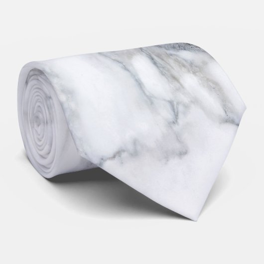 White Marble Carrara Calacatta Texture Stropdas (Opgerold)