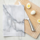 White Marble Carrara Calacatta Texture Theedoek (Quarter Fold)