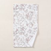 White Marble Carrara Roos Gold Glitter Texture Bad Handdoek (Handdoek)