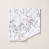 White Marble Carrara Roos Gold Glitter Texture Bad Handdoek (Wasdoekje)