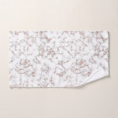 White Marble Carrara Roos Gold Glitter Texture Bad Handdoek (Handdoek)