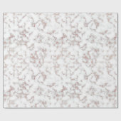 White Marble Carrara Roos Gold Glitter Texture Cadeaupapier (Vlak)