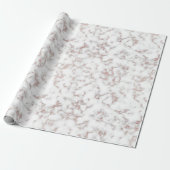 White Marble Carrara Roos Gold Glitter Texture Cadeaupapier (Uitgerold)