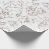White Marble Carrara Roos Gold Glitter Texture Cadeaupapier (Hoek)