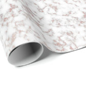 White Marble Carrara Roos Gold Glitter Texture Cadeaupapier (Rol Hoek)