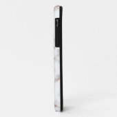 White Marble Carrara Roos Gold Glitter Texture Case-Mate iPhone Case (Achterkant/links)