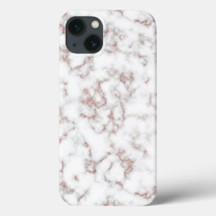 White Marble Carrara Roos Gold Glitter Texture Case-Mate iPhone Case