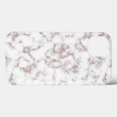White Marble Carrara Roos Gold Glitter Texture Case-Mate iPhone Case (Achterkant (horizontaal))
