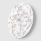 White Marble Carrara Roos Gold Glitter Texture Grote Klok (Hoek)
