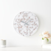 White Marble Carrara Roos Gold Glitter Texture Grote Klok (Huis)