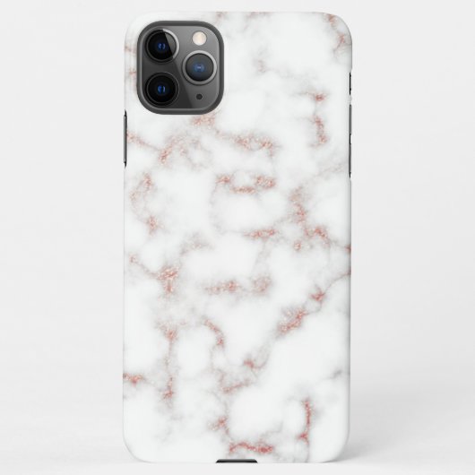 White Marble Carrara Roos Gold Glitter Texture iPhone Hoesje (Achterkant)