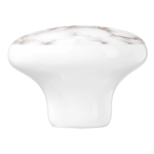 White Marble Carrara Roos Gold Glitter Texture Keramische Knop (Zijkant)