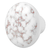 White Marble Carrara Roos Gold Glitter Texture Keramische Knop (Rechts)