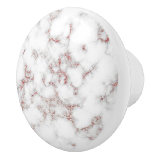 White Marble Carrara Roos Gold Glitter Texture Keramische Knop (Rechts)