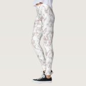 White Marble Carrara Roos Gold Glitter Texture Leggings (Links)