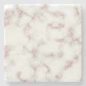 White Marble Carrara Roos Gold Glitter Texture Stenen Onderzetter (Voorkant)