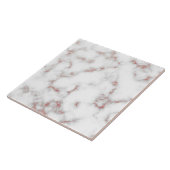 White Marble Carrara Roos Gold Glitter Texture Tegeltje (Zijkant)