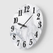 White Marble Carrara Texture Grote Klok (Hoek)