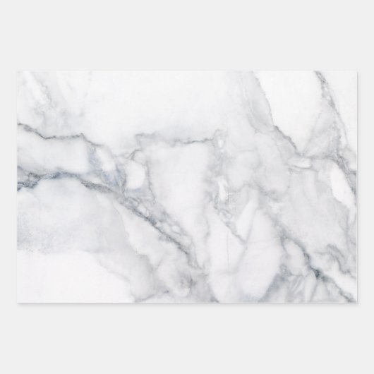 White Marble Carrara Texture Inpakpapier Vel (Voorkant 2)