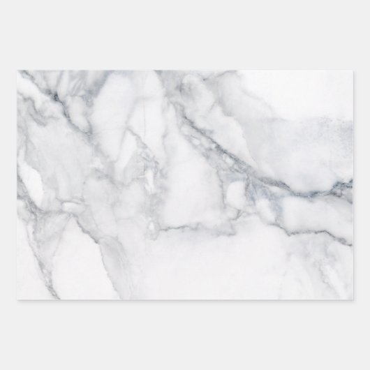 White Marble Carrara Texture Inpakpapier Vel (Voorkant)