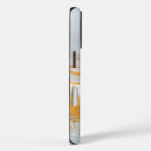 White marble chic gold glitter monogram Case-Mate iPhone case (Achterkant / Rechts)