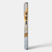 White marble chic gold glitter monogram Case-Mate iPhone case (Achterkant / Links)
