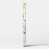 White marble chic gold glitter monogram Case-Mate iPhone case (Achterkant / Links)