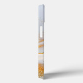 White marble chic gold glitter monogram Case-Mate iPhone case (Achterkant / Rechts)