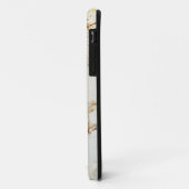 White marble chic gold glitter monogram Case-Mate iPhone case (Achterkant/links)