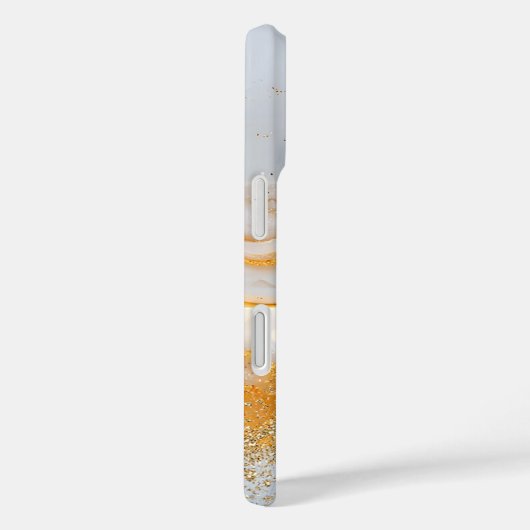 White marble chic gold glitter monogram Case-Mate iPhone case (Achterkant / Rechts)