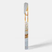 White marble chic gold glitter monogram Case-Mate iPhone case (Achterkant / Links)