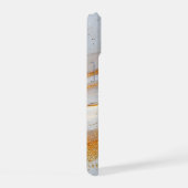 White marble chic gold glitter monogram iPhone 15 case (Rechterkant)