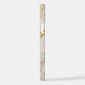 White marble chic gold glitter monogram iPhone hoesje (Rechterkant)