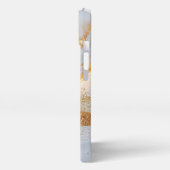 White marble chic gold glitter monogram iPhone hoesje (Linkerkant)