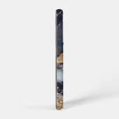 white marble chic gold glitter monogram samsung galaxy hoesje (Rechterkant)