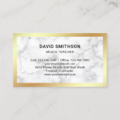 White Marble Classy Vioolmuziekleraar Violist Visitekaartje (Achterkant)