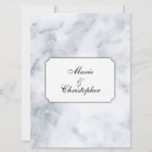 White Marble Classy Wedding Uitnodiging (Achterkant)